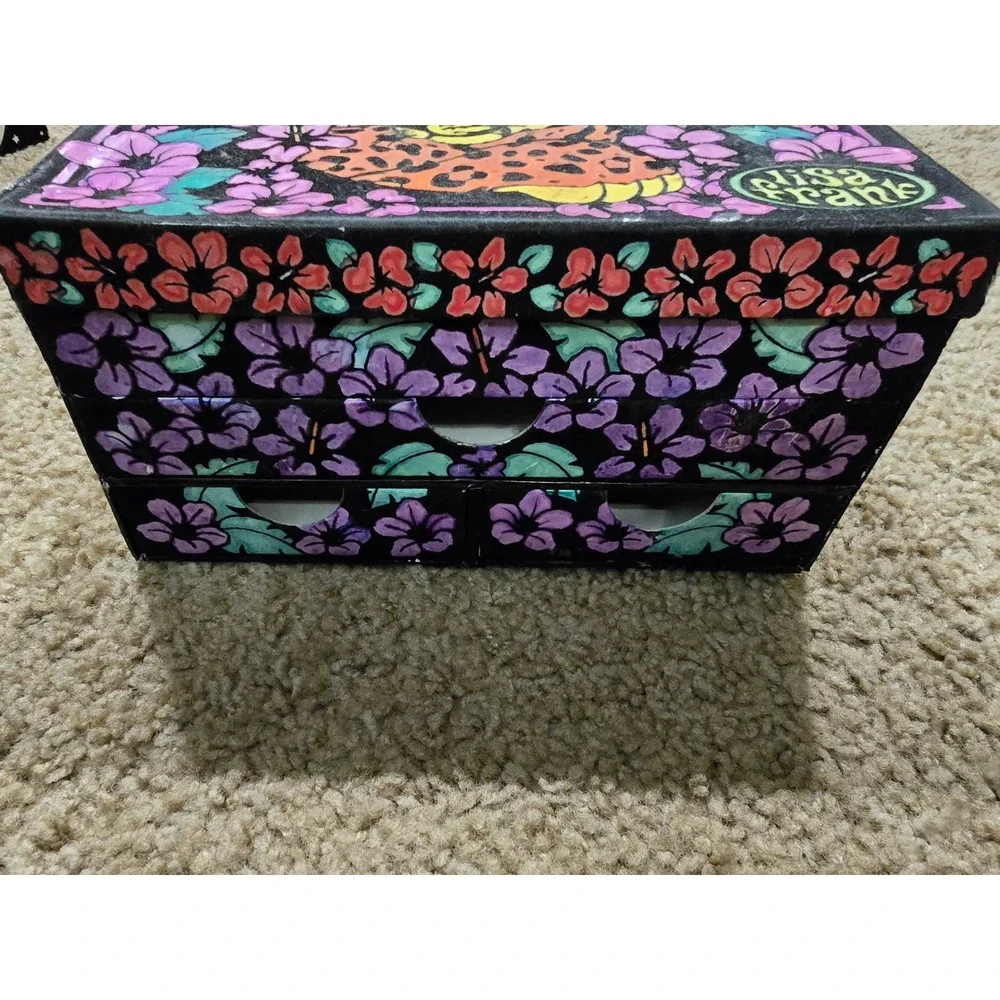 Vintage Lisa Frank Hunter the Leopard Jewelry Box w/Drawer Trinket Jewelry 90s